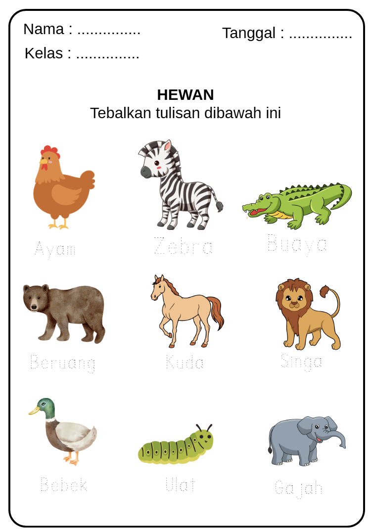 Download eBook Menebalkan Tulisan: Tema Hewan